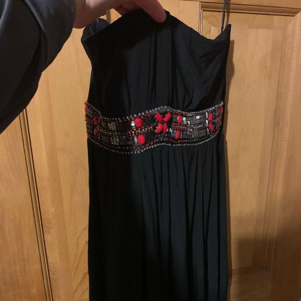 Strapless White House black market beaded dress